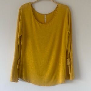 Long Bell Sleeve Mustard Color Top